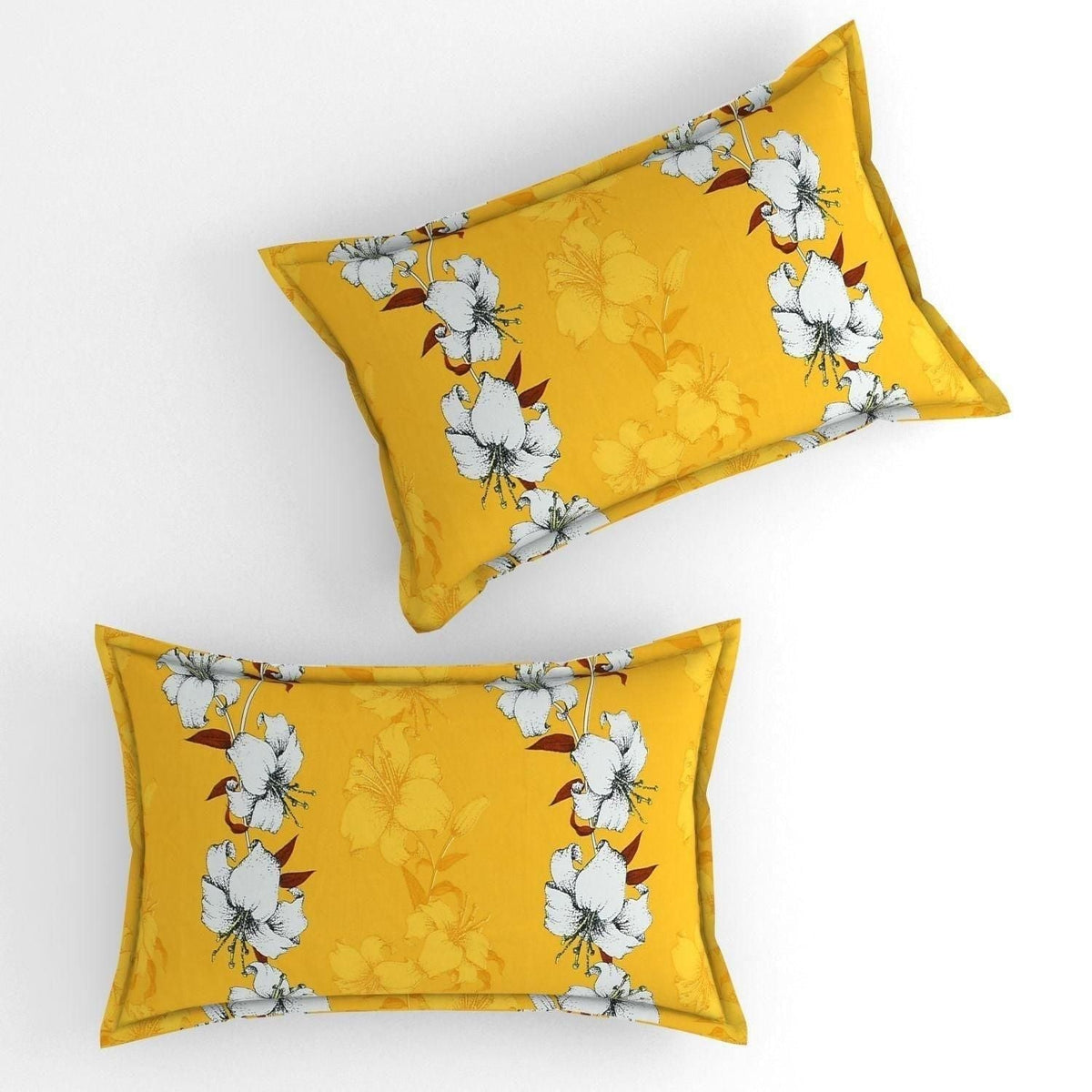 Elastic Fitted Bedsheet - Yellow Floral